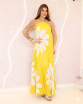 Vestido Longo Plissado Yellow