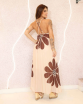 Vestido Longo Plissado Floral