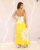 Vestido Longo Plissado Yellow